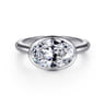 Irene - 14K White Gold East West Bezel Set Diamond Engagement Ring