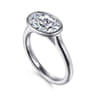 Irene - 14K White Gold East West Bezel Set Diamond Engagement Ring