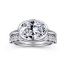 Irene - 14K White Gold East West Bezel Set Diamond Engagement Ring