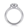 Brooke - 14K White Gold Oval Cut Bezel Set Solitaire Diamond Engagement Ring