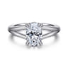Annie - 14K White Gold Split Shank Oval Diamond Engagement Ring