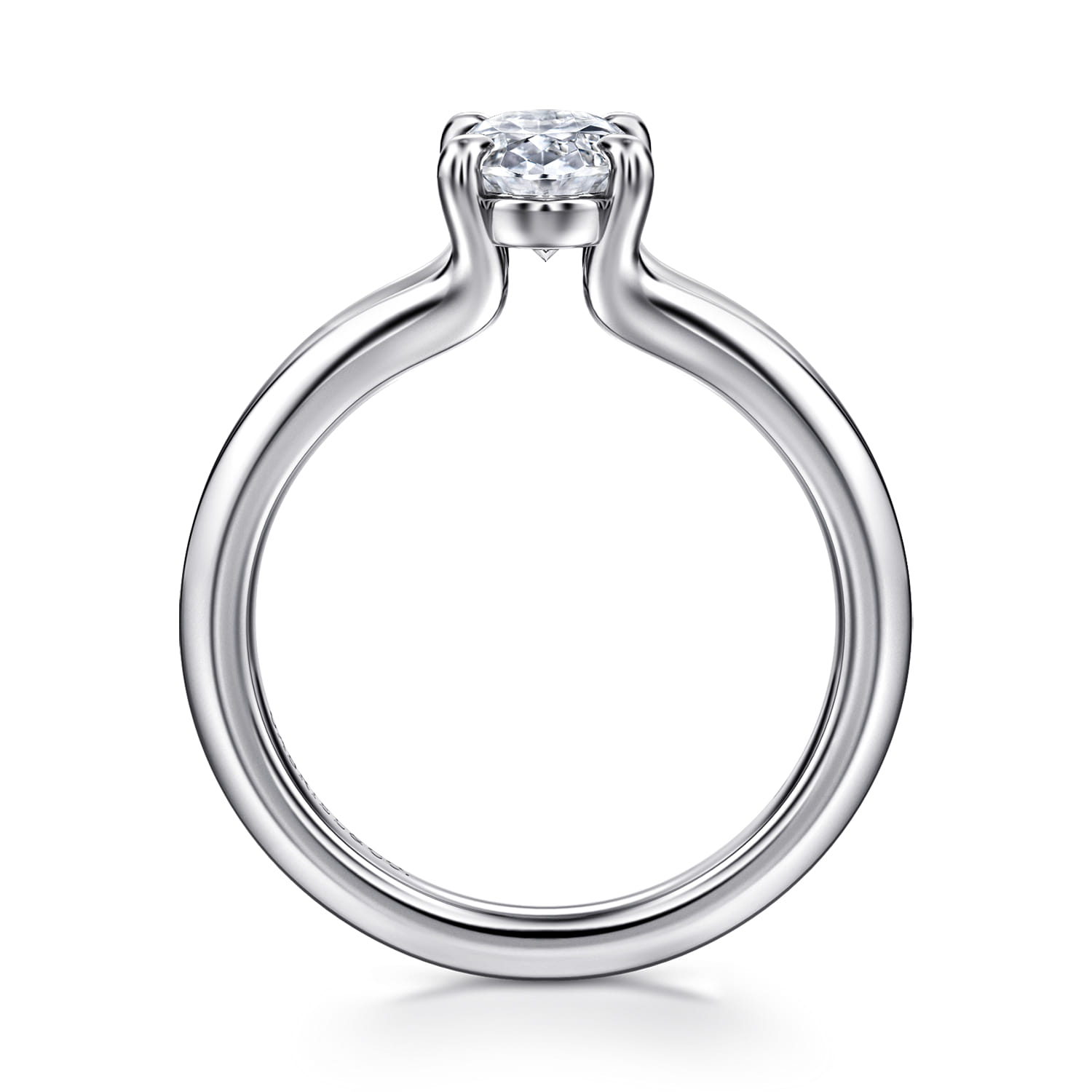 Annie - 14K White Gold Split Shank Oval Diamond Engagement Ring - Shot 2