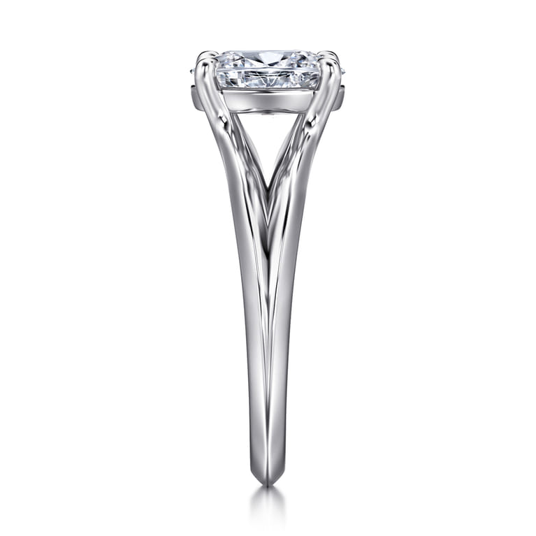 Annie - 14K White Gold Split Shank Oval Diamond Engagement Ring - Shot 4