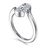 Bellisse - 14K White Gold Bypass Oval Solitaire Diamond Engagement Ring