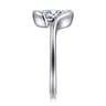 Bellisse - 14K White Gold Bypass Oval Solitaire Diamond Engagement Ring