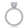 Caltha - Vintage Inspired 14K White Gold Oval Solitaire Diamond Engagement Ring