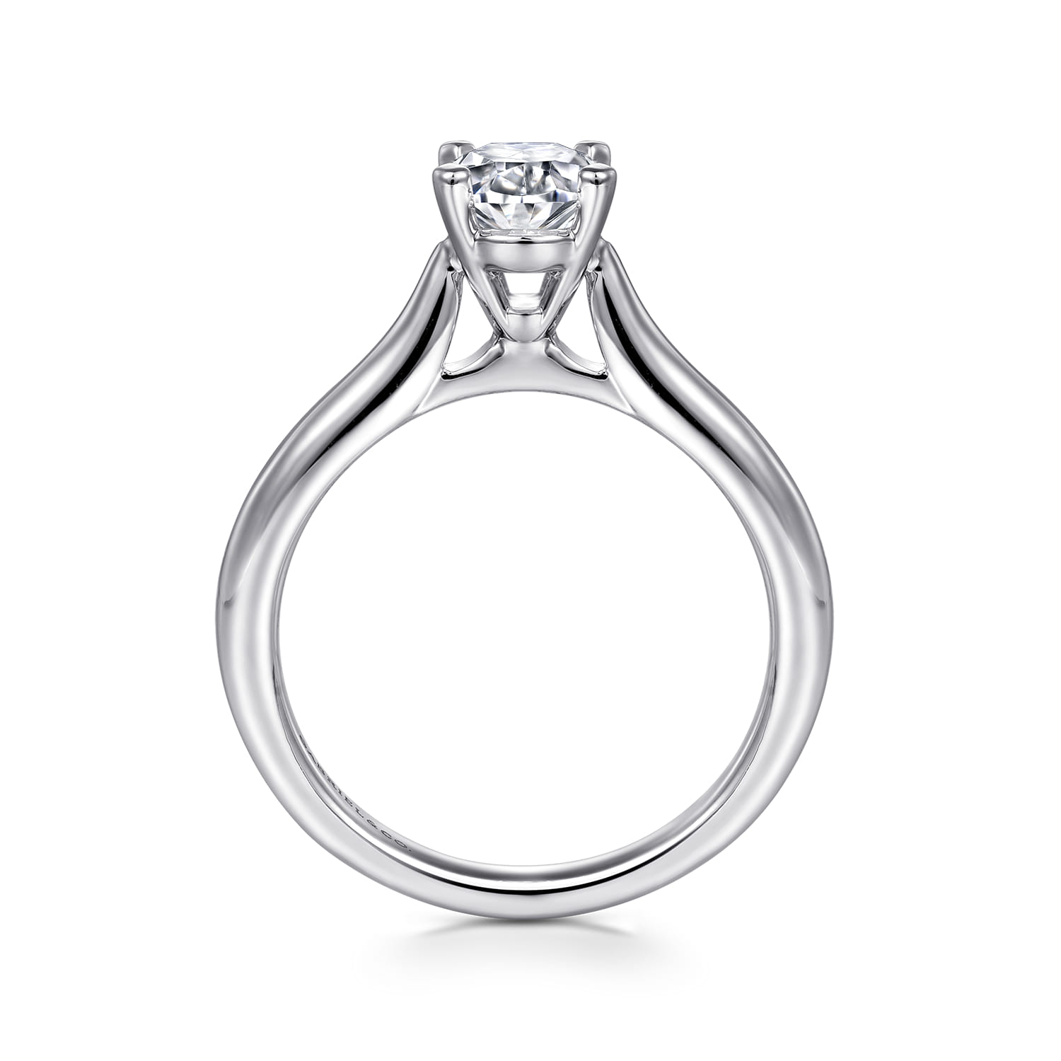 Lauren - 14K White Gold Oval Diamond Engagement Ring - Shot 2
