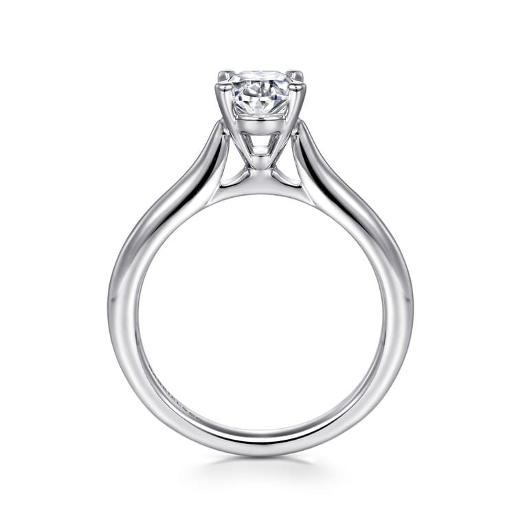Lauren - 14K White Gold Oval Diamond Engagement Ring - Shot 2