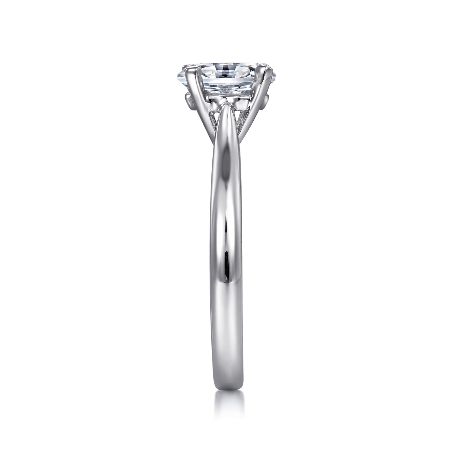 Lauren - 14K White Gold Oval Diamond Engagement Ring - Shot 5