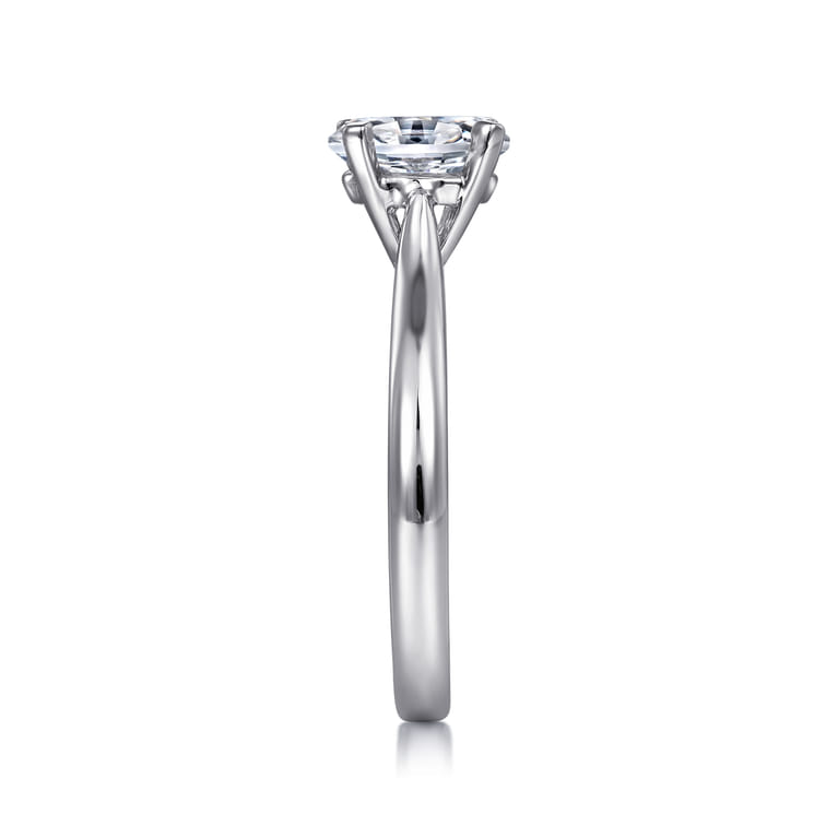 Lauren - 14K White Gold Oval Diamond Engagement Ring - Shot 5