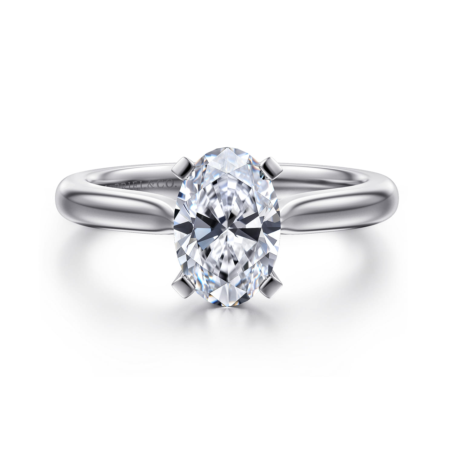 Lauren - 14K White Gold Oval Diamond Engagement Ring - Shot 1
