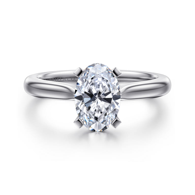 Lauren - 14K White Gold Oval Diamond Engagement Ring - Shot 1