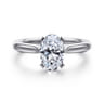 Lauren - 14K White Gold Oval Diamond Engagement Ring
