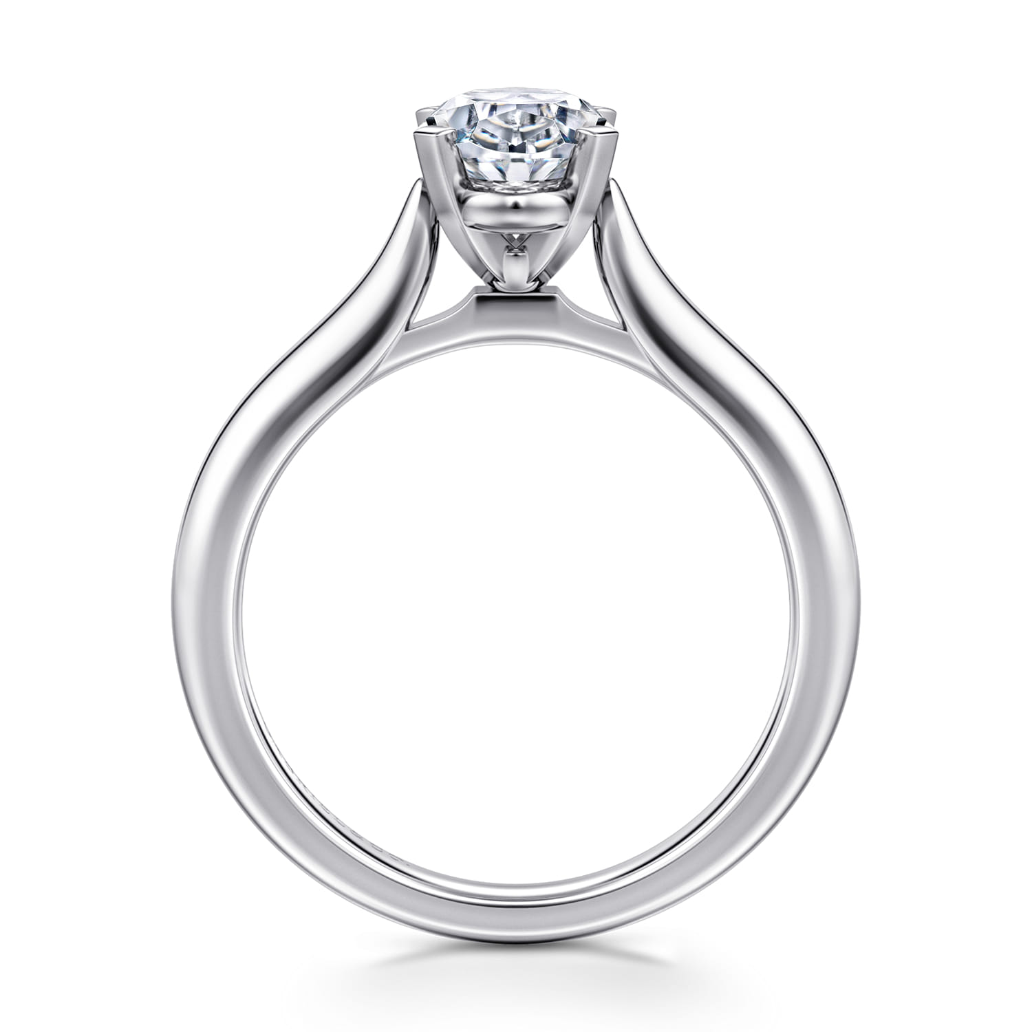 Lauren - 14K White Gold Oval Diamond Engagement Ring - Shot 2