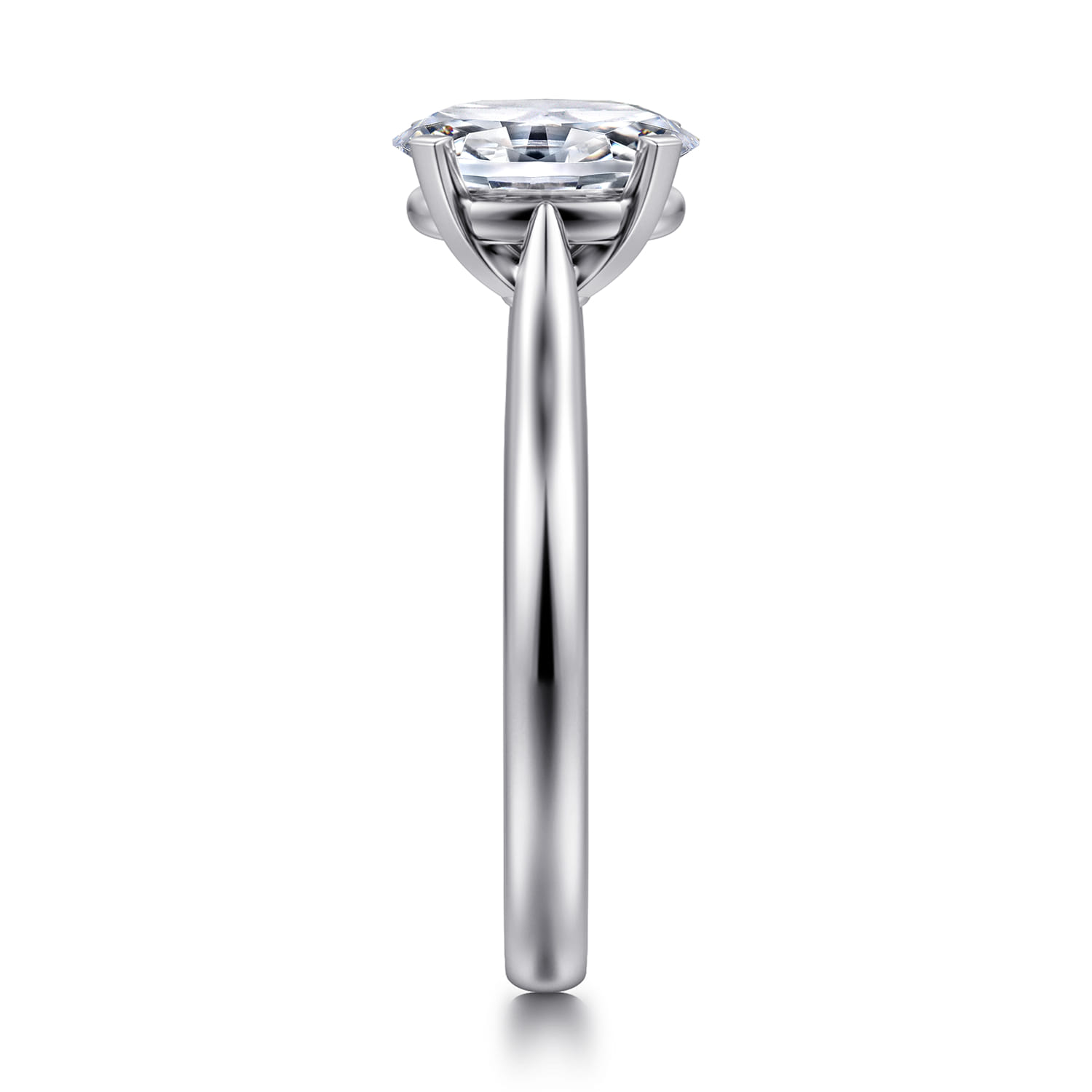 Lauren - 14K White Gold Oval Diamond Engagement Ring - Shot 4