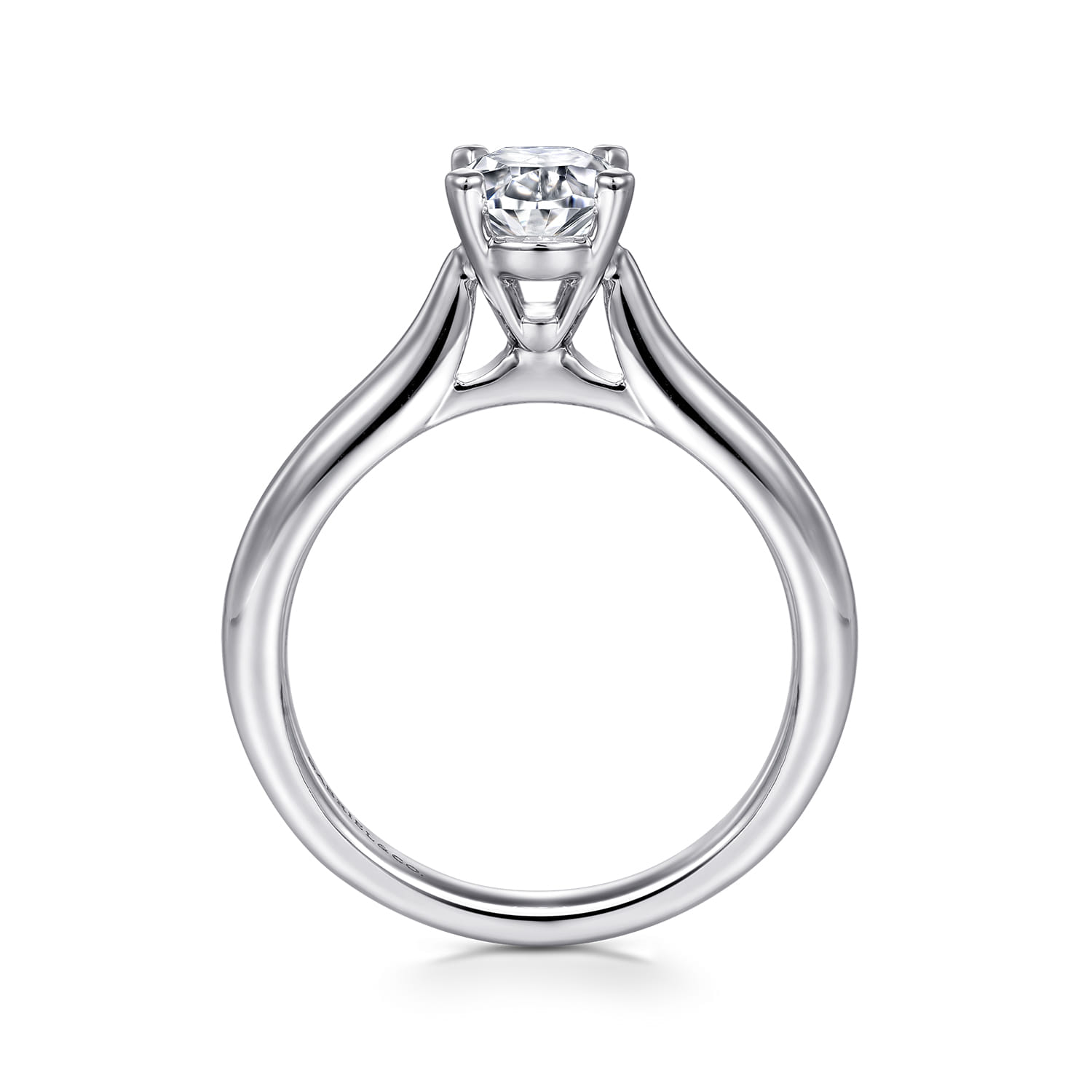 Lauren - 14K White Gold Oval Diamond Engagement Ring - Shot 2