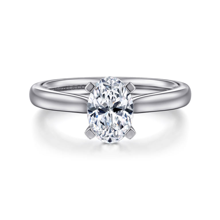 Michelle - 14K White Gold Oval Diamond Engagement Ring - Shot 1