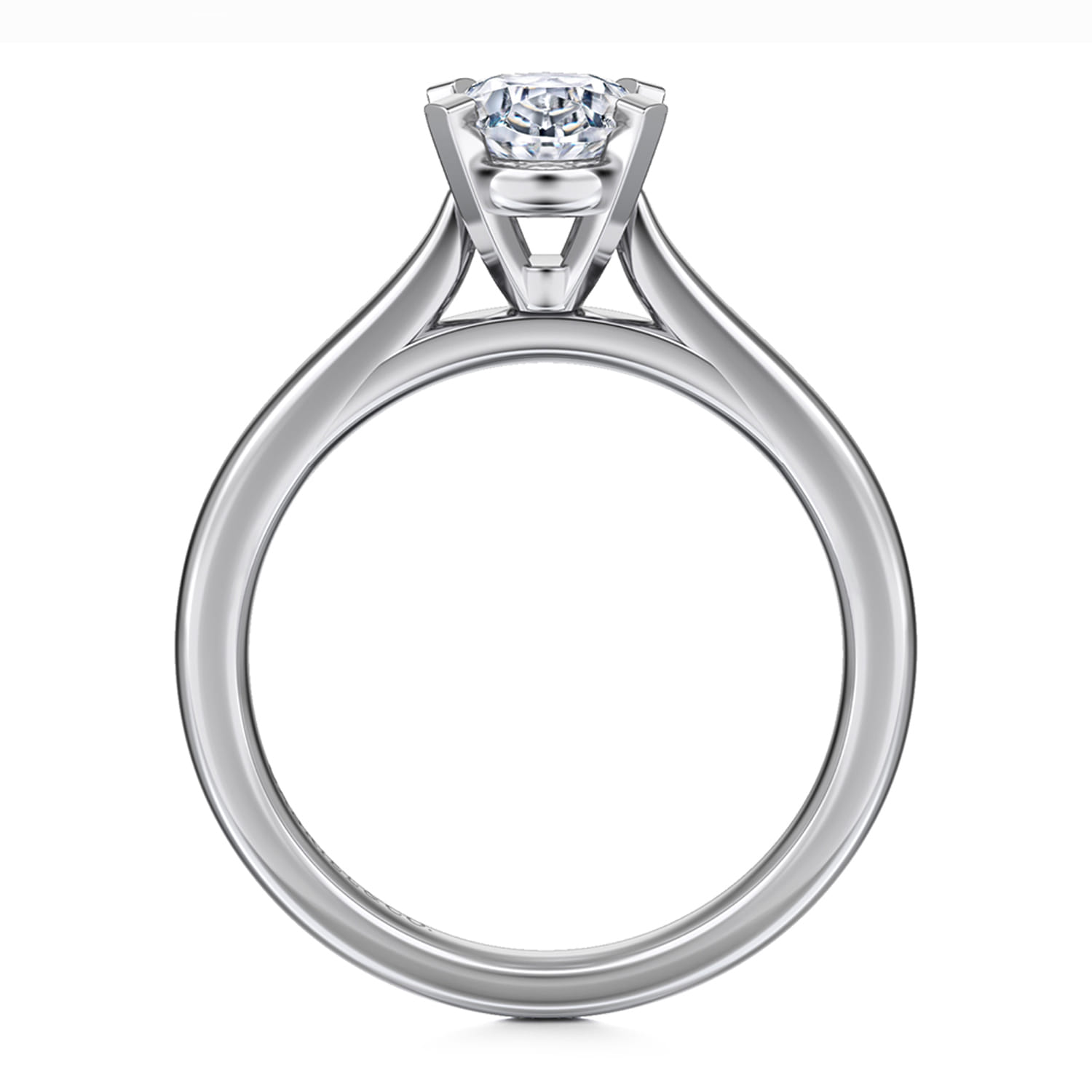 Michelle - 14K White Gold Oval Diamond Engagement Ring - Shot 2