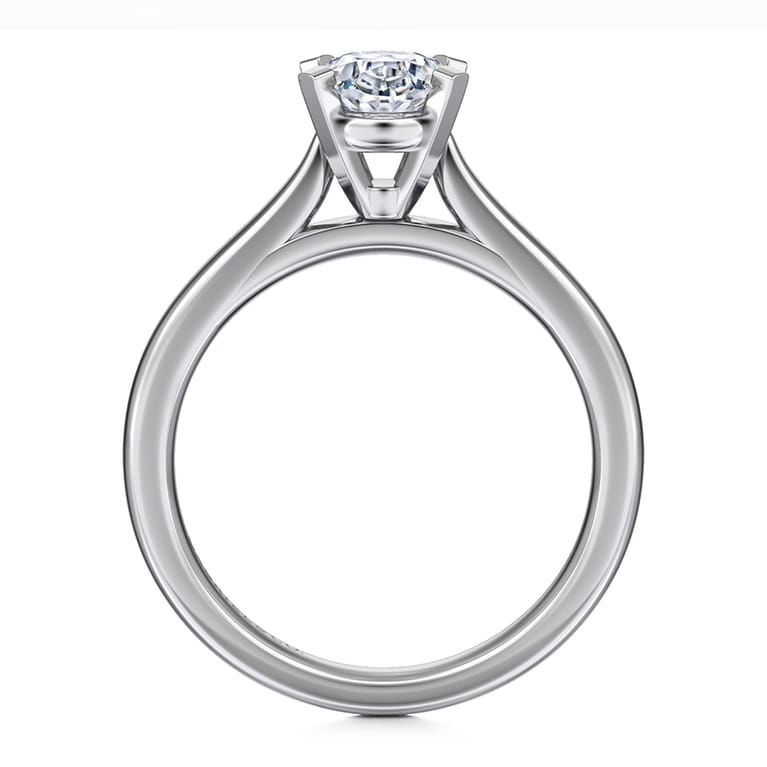 Michelle - 14K White Gold Oval Diamond Engagement Ring - Shot 2