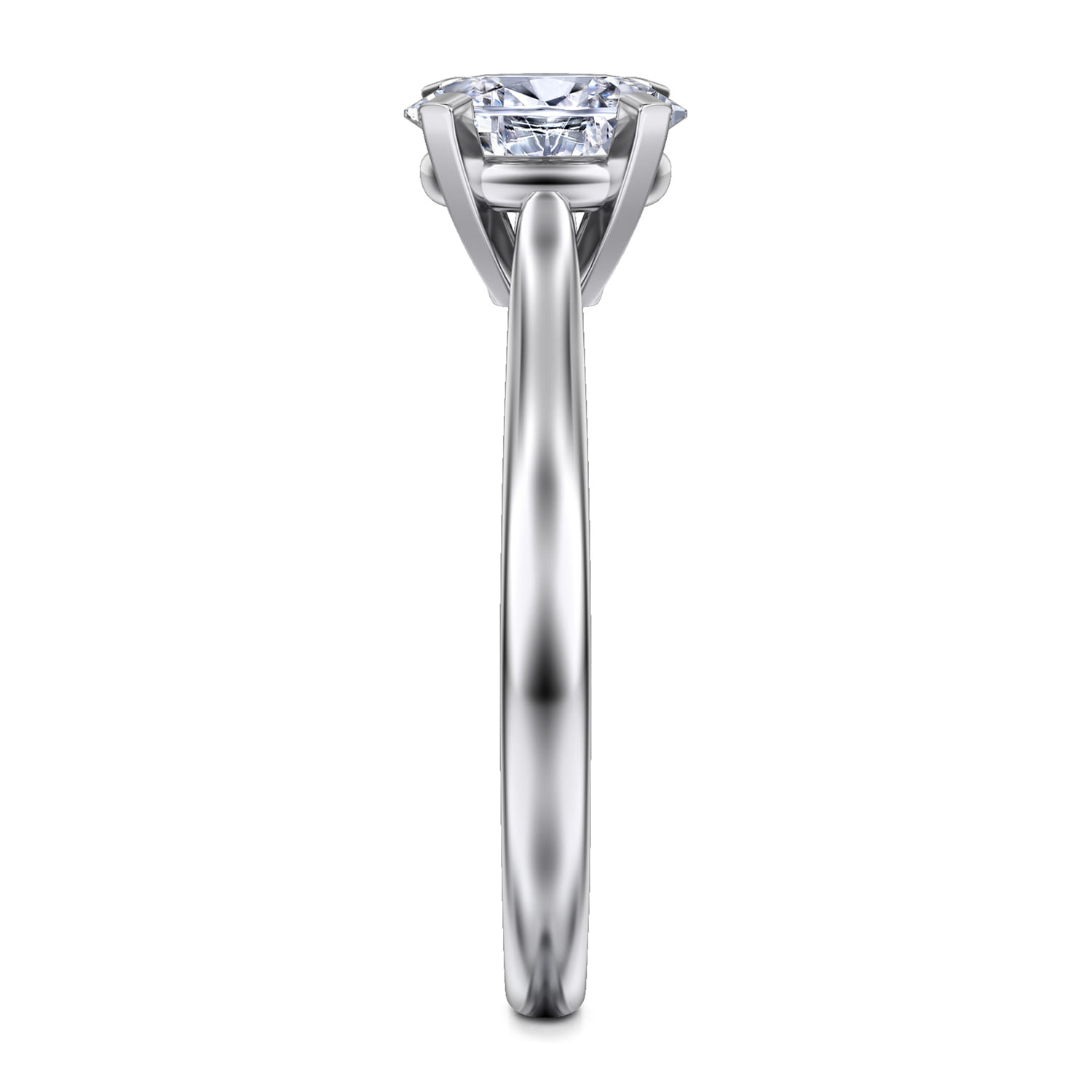 Michelle - 14K White Gold Oval Diamond Engagement Ring - Shot 5