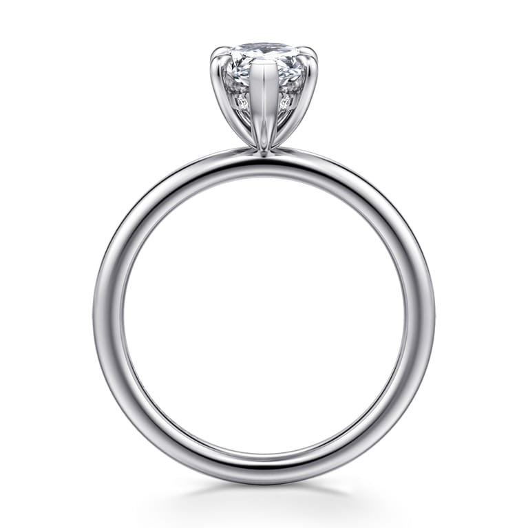 Cari - 14K White Gold Pear Shape Diamond Engagement Ring - 0.06 ct - Shot 2