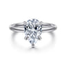 Cari - 14K White Gold Pear Shape Diamond Engagement Ring - 0.05 ct