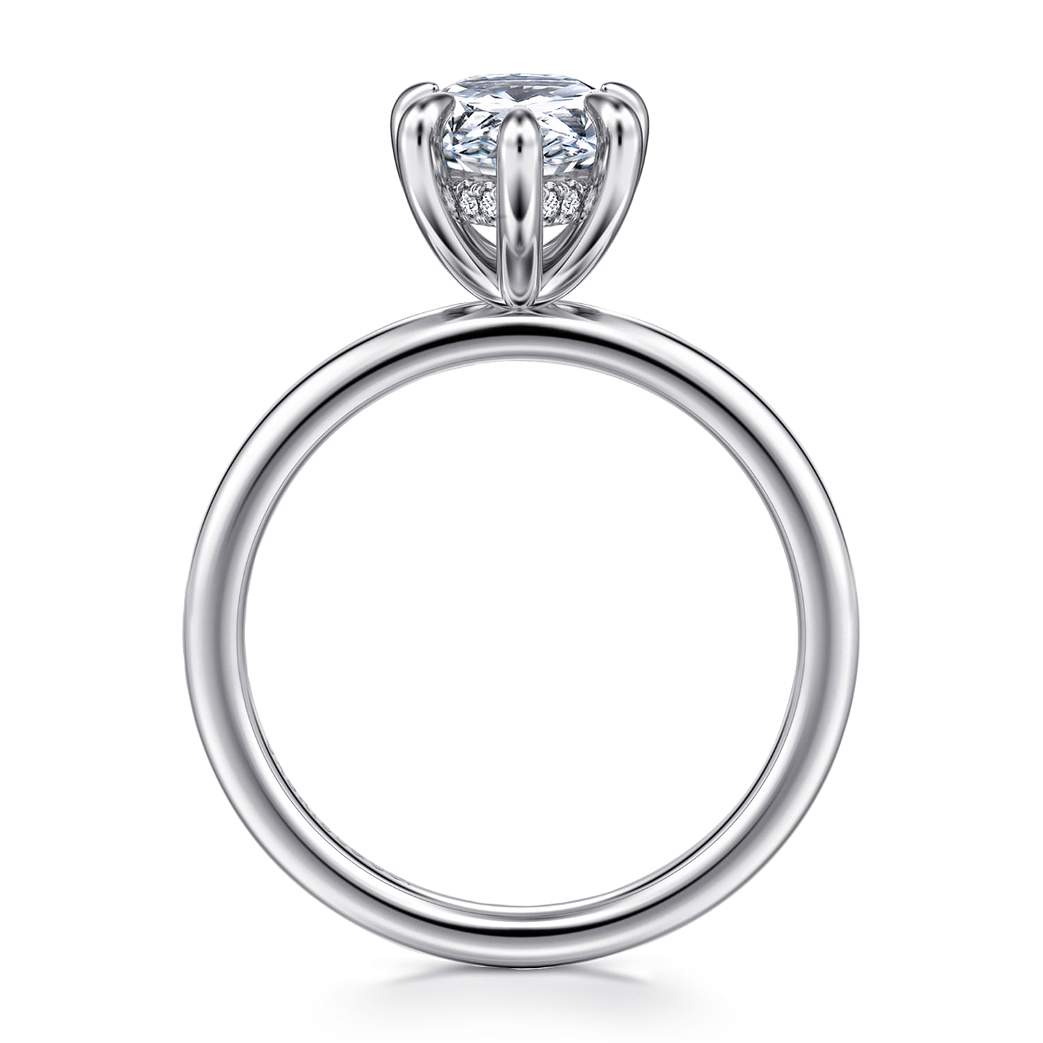 Cari - 14K White Gold Pear Shape Diamond Engagement Ring - 0.05 ct - Shot 2