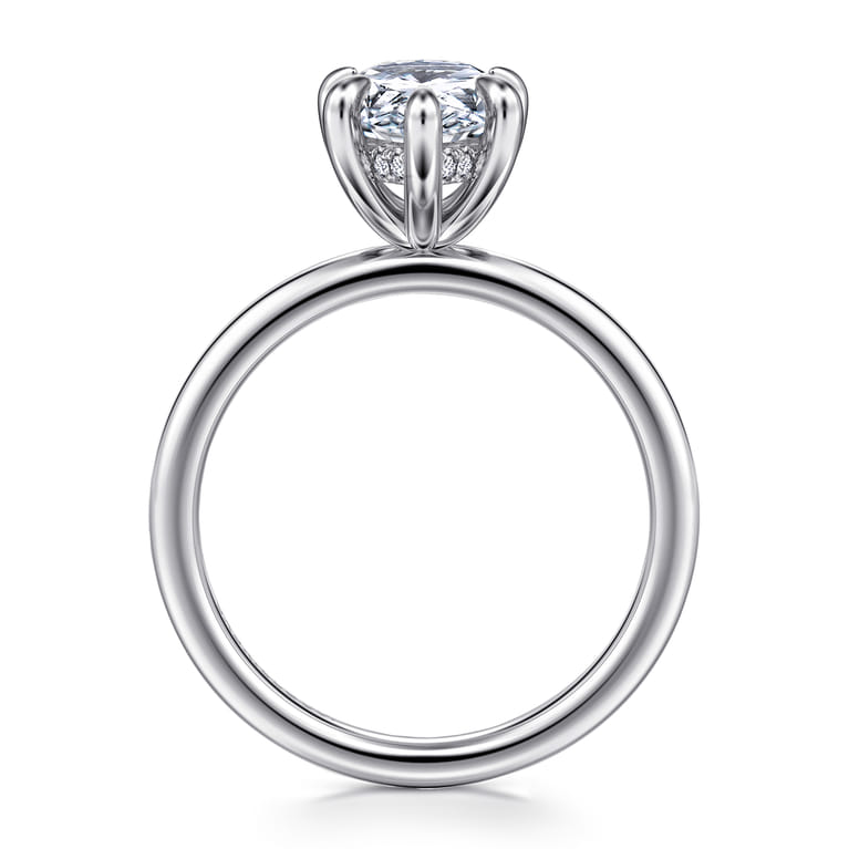 Cari - 14K White Gold Pear Shape Diamond Engagement Ring - 0.05 ct - Shot 2