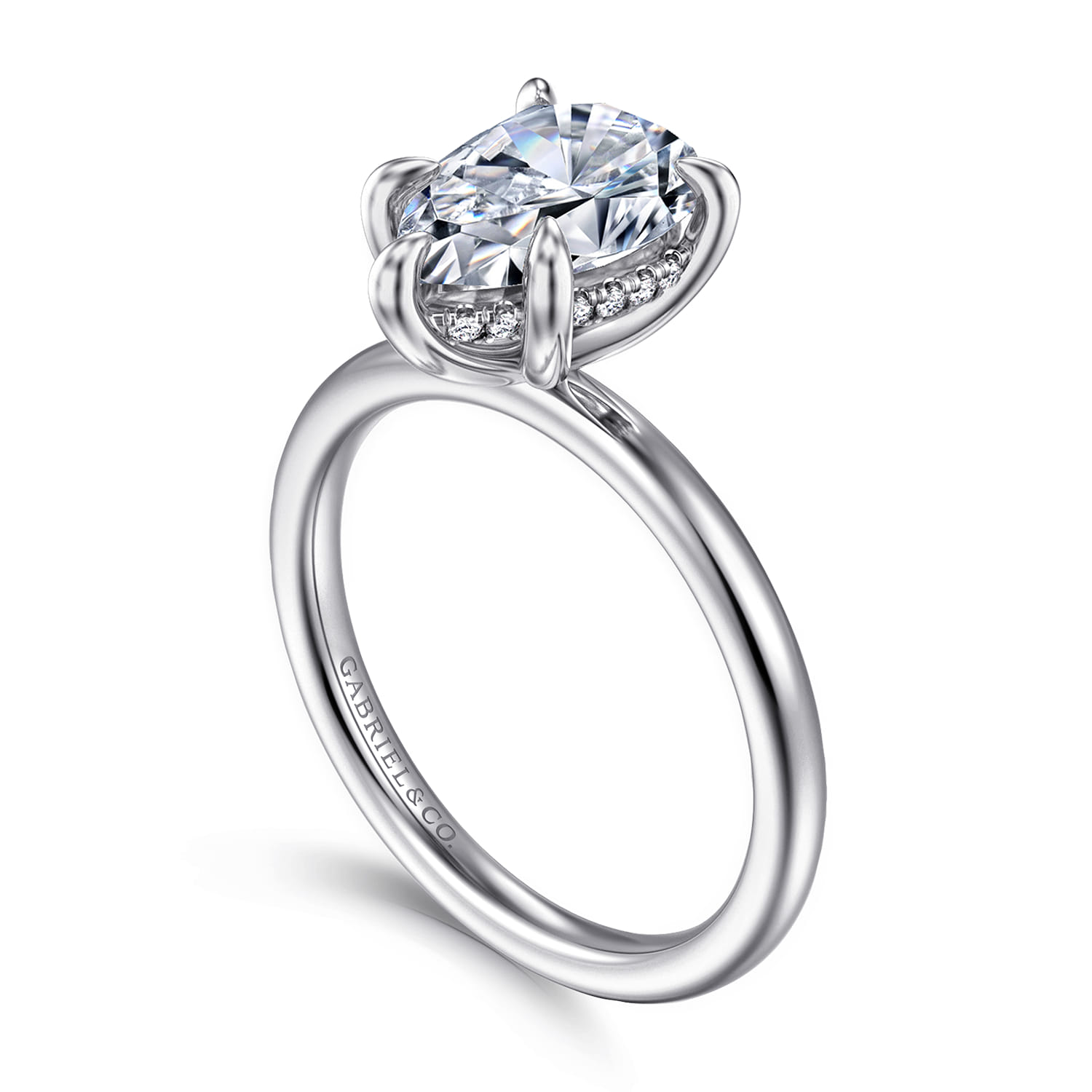 Cari - 14K White Gold Pear Shape Diamond Engagement Ring - 0.05 ct - Shot 3
