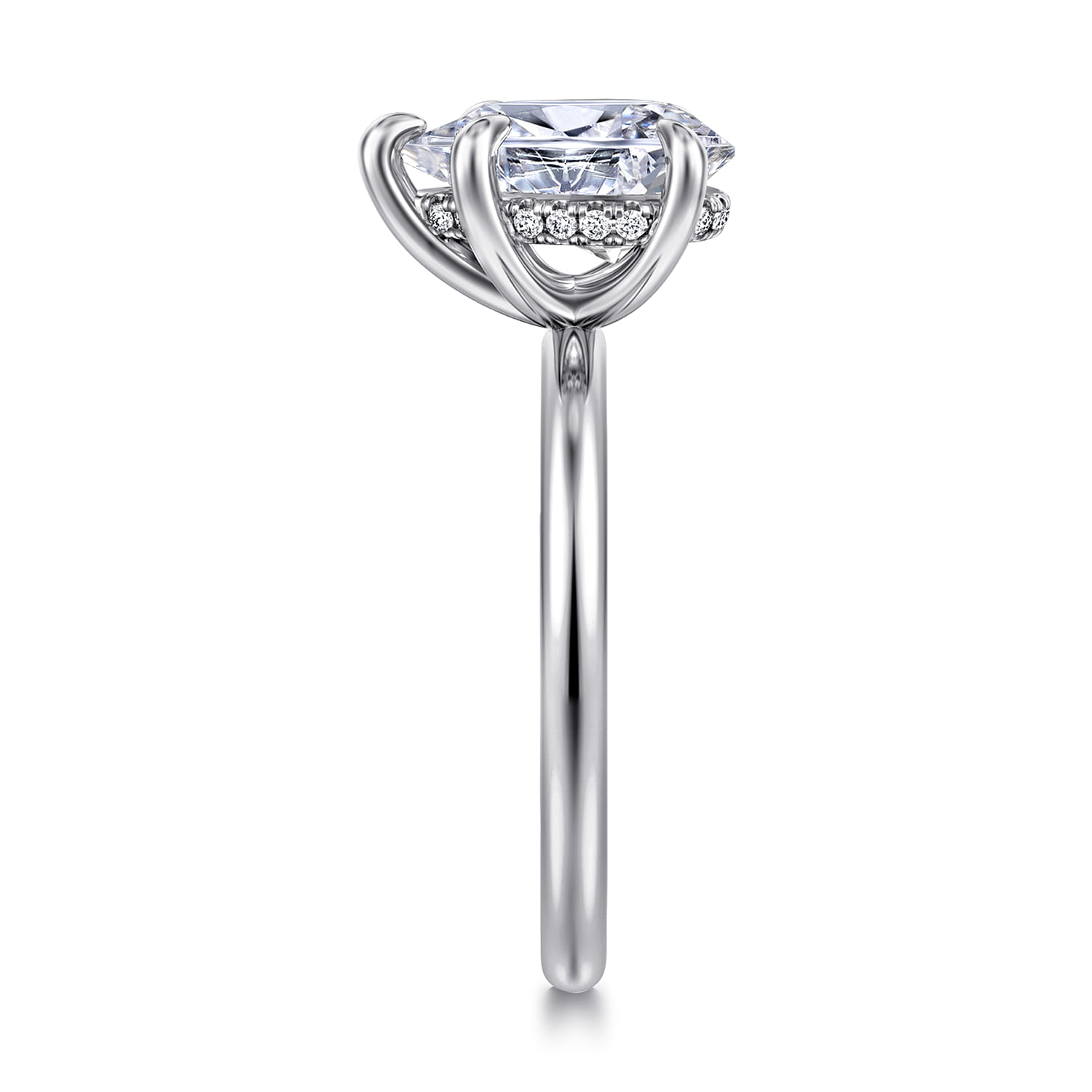 Cari - 14K White Gold Pear Shape Diamond Engagement Ring - 0.05 ct - Shot 5