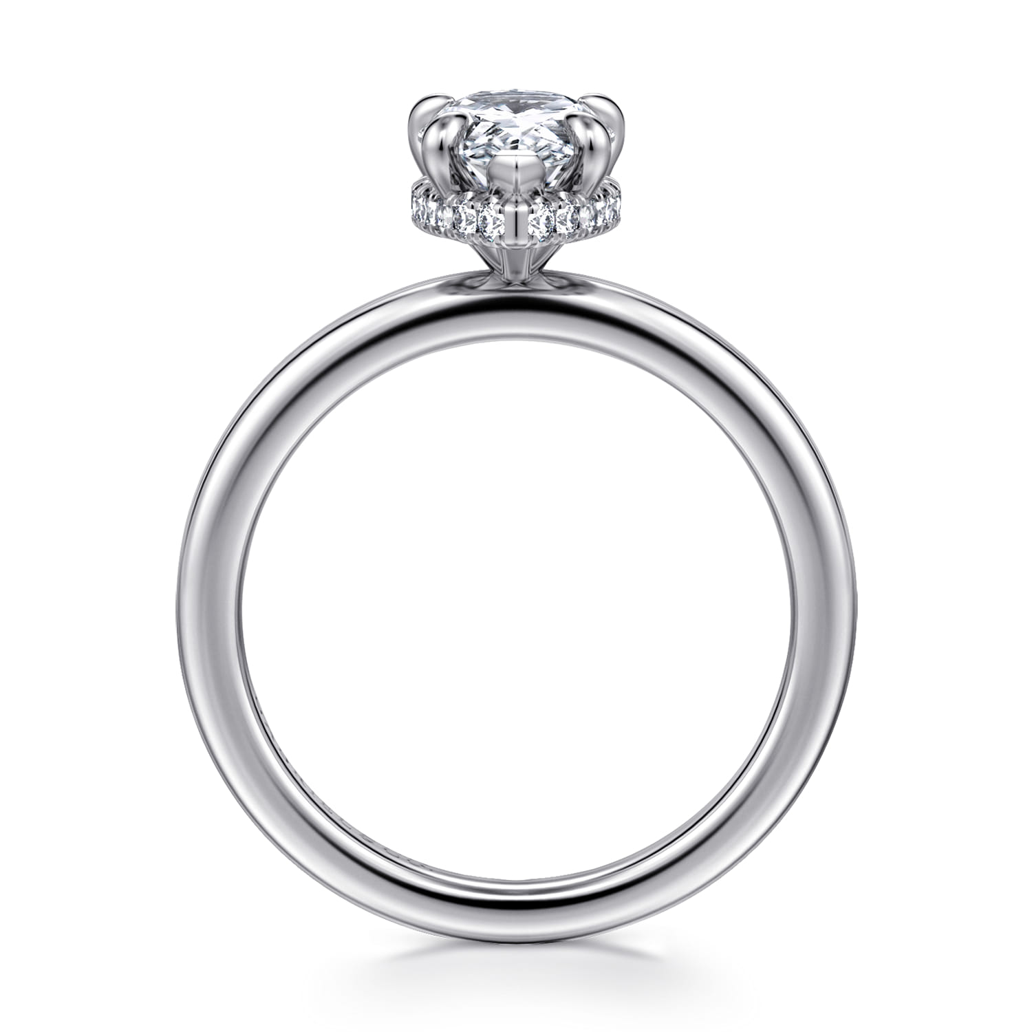 Rainah - 14K White Gold Pear Shape Diamond Engagement Ring - 0.11 ct - Shot 2