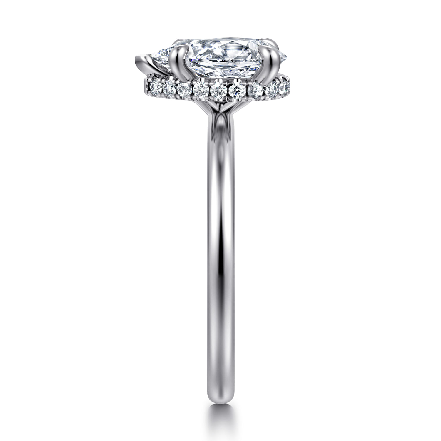 Rainah - 14K White Gold Pear Shape Diamond Engagement Ring - 0.11 ct - Shot 4