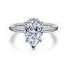 Rainah - 14K White Gold Pear Shape Diamond Engagement Ring - 0.13 ct