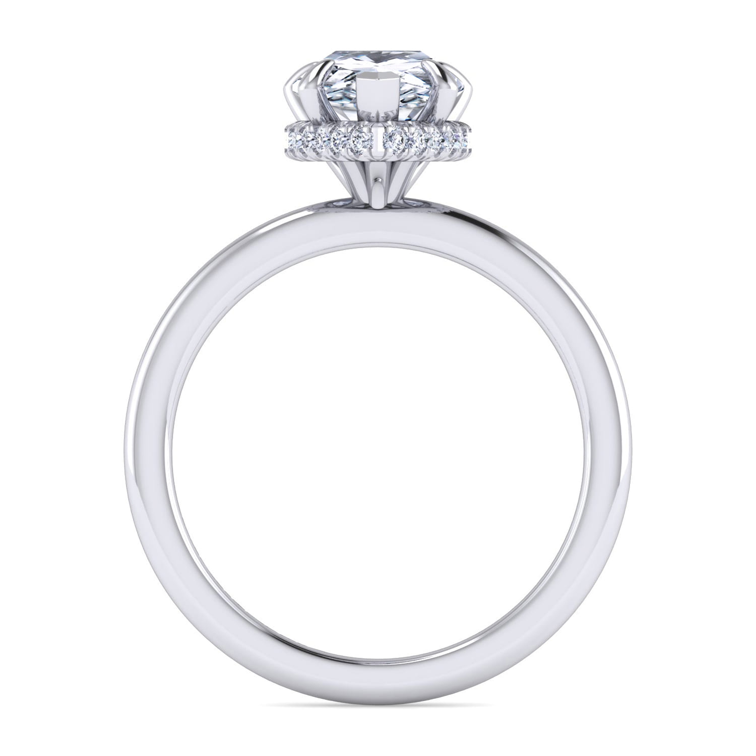 Rainah - 14K White Gold Pear Shape Diamond Engagement Ring - 0.13 ct - Shot 2