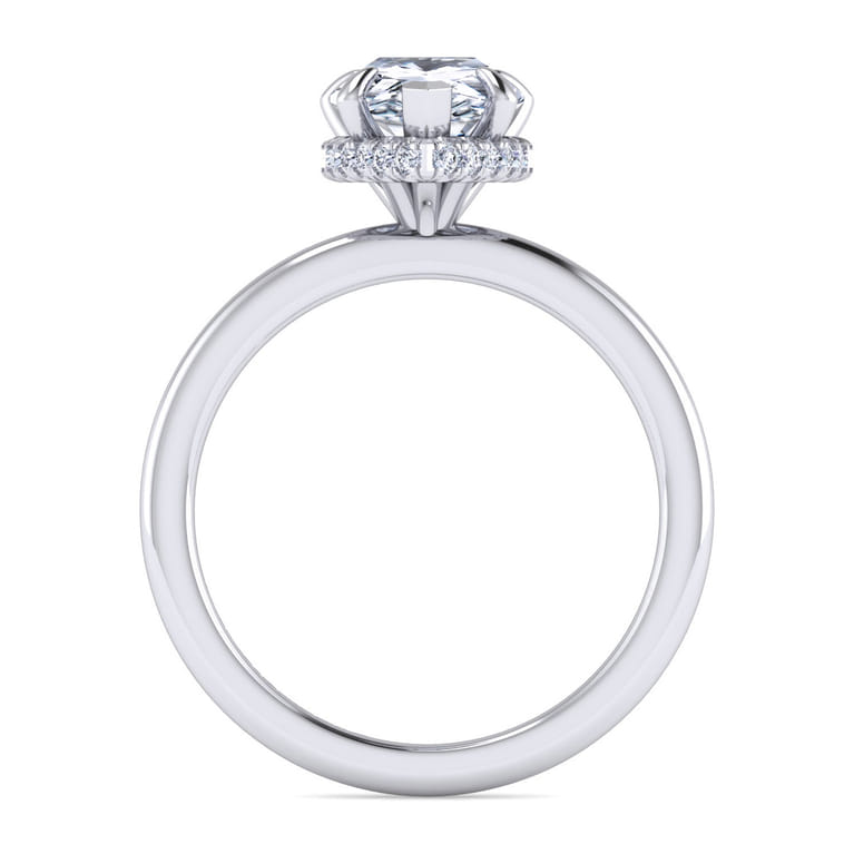 Rainah - 14K White Gold Pear Shape Diamond Engagement Ring - 0.13 ct - Shot 2