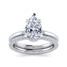 Rainah - 14K White Gold Pear Shape Diamond Engagement Ring - 0.13 ct