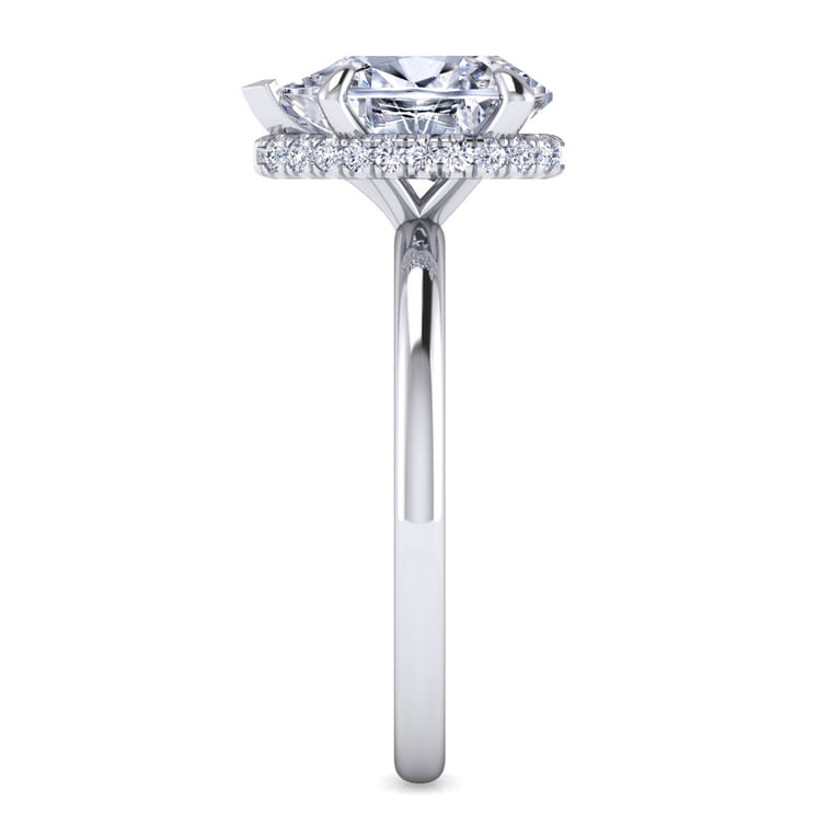Rainah - 14K White Gold Pear Shape Diamond Engagement Ring - 0.13 ct - Shot 5