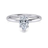 Ady - 14K White Gold Hidden Halo Pear Shape Diamond Engagement Ring - 0.04 ct
