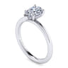 Ady - 14K White Gold Hidden Halo Pear Shape Diamond Engagement Ring - 0.04 ct