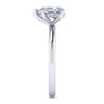 Ady - 14K White Gold Hidden Halo Pear Shape Diamond Engagement Ring - 0.04 ct