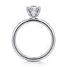 Ady - 14K White Gold Hidden Halo Pear Shape Diamond Engagement Ring - 0.06 ct