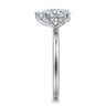 Ady - 14K White Gold Hidden Halo Pear Shape Diamond Engagement Ring - 0.06 ct