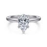 Daniele - 14K White Gold Pear Shape Solitaire Diamond Engagement Ring - 0.16 ct
