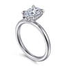 Daniele - 14K White Gold Pear Shape Solitaire Diamond Engagement Ring - 0.16 ct