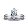 Daniele - 14K White Gold Pear Shape Solitaire Diamond Engagement Ring - 0.16 ct