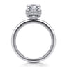 Catallina - 14K White Gold Pear Shape Bezel Prong Diamond Engagement Ring - 0.17 ct