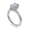 Catallina - 14K White Gold Pear Shape Bezel Prong Diamond Engagement Ring - 0.17 ct