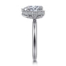 Catallina - 14K White Gold Pear Shape Bezel Prong Diamond Engagement Ring - 0.17 ct