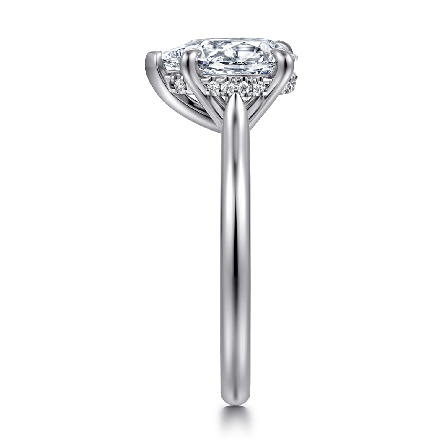 Aure - 14K White Gold Pear Shape Solitaire Diamond Engagement Ring - 0.05 ct - Shot 4