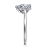 Aure - 14K White Gold Pear Shape Solitaire Diamond Engagement Ring - 0.05 ct